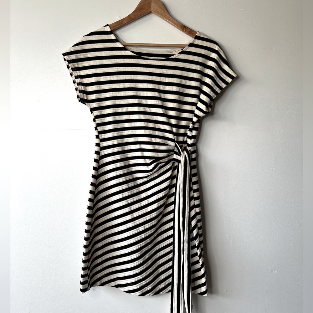 Saturday Sunday Anthropologie Striped Side Tie Dress, S